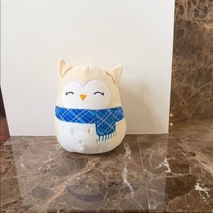 Cream and Blue Owl Plush Holiday Plush